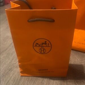 Hermes Orange Shopping Bag